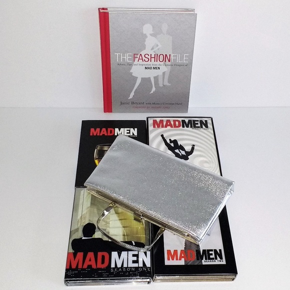 *Ande Unique Metal Handle Silver Bag Clutch - Picture 1 of 8